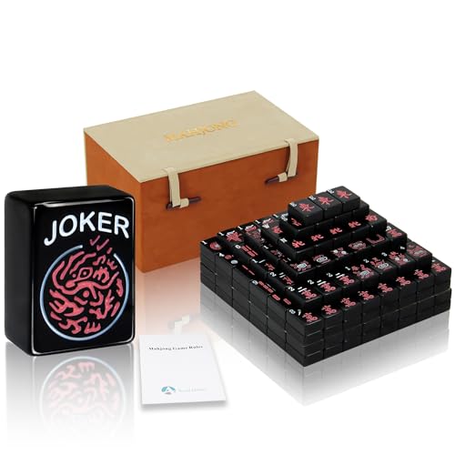 1.2" American Mahjong Tile Set,166 Black Tiles,2 Dice,Mahjong Tiles Only
