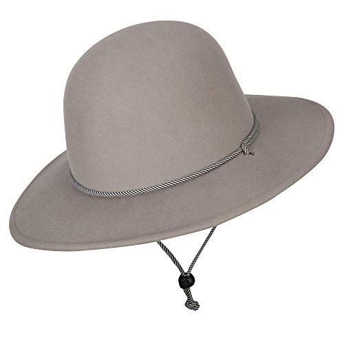 Jeanne Simmons Women's Wool Satin Rope Band Detailed With Chin Cord Boho Style Brim Bucket Hat - Grey Osfm #TOP2