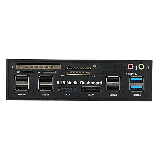 Docooler Multi-Function USB 3.0 Hub eSATA SATA Port Leitor de cartão interno PC Dashboard Media Fron