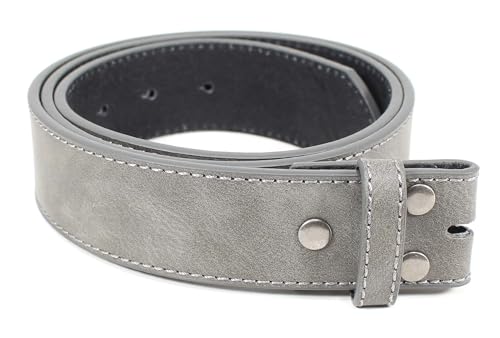 Image of BC Belts Leather Belt Strap with Vintage Distressed Texture 1.5 inch Wide with Snaps and without Buckle