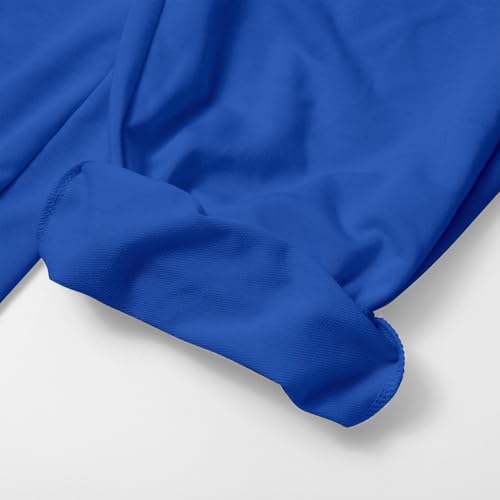 Pantalon de jogging taille haute en bleu uni avec cordon ajustable long