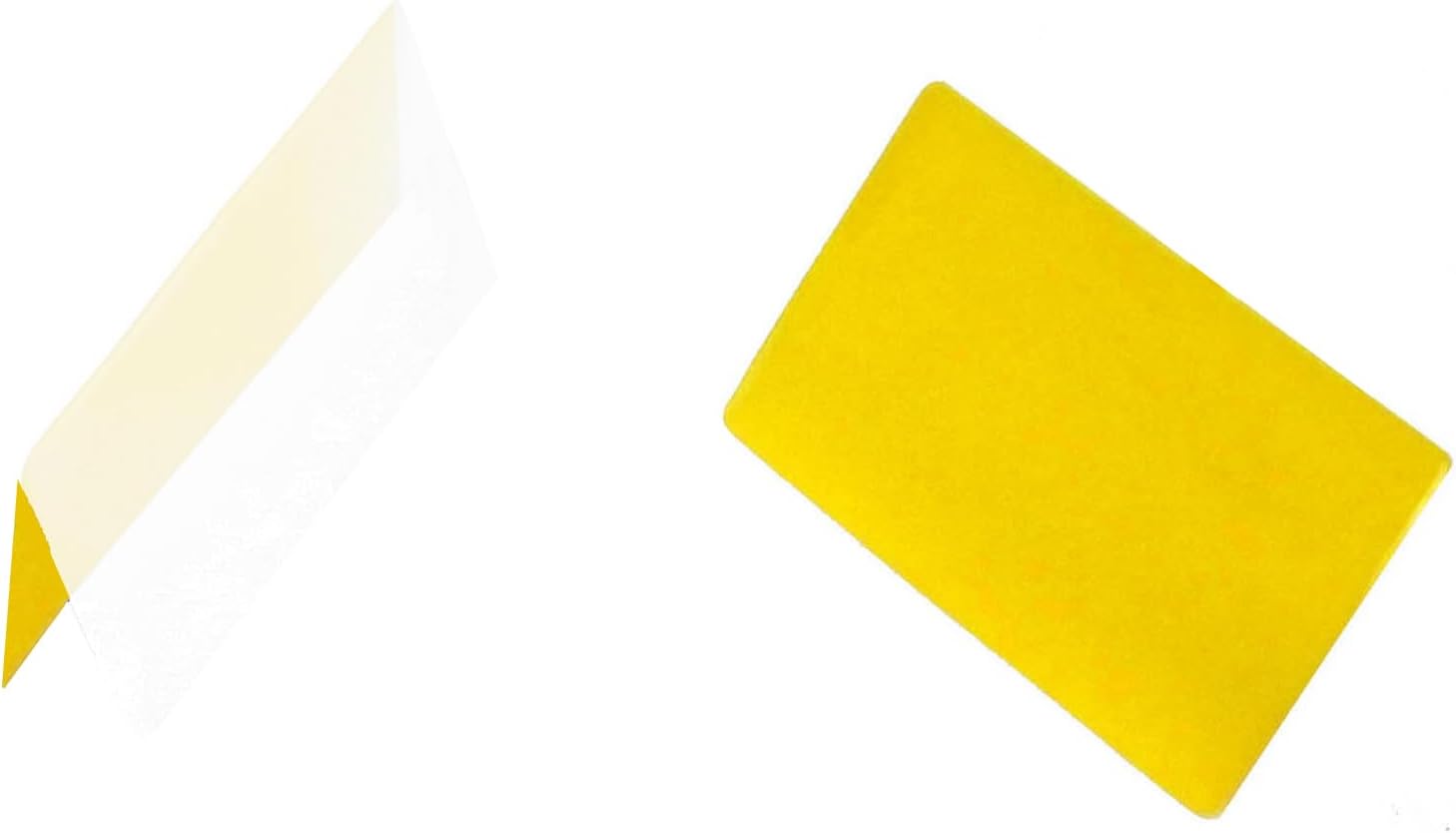 Color Credit Card size Heat Activated Laminating Pouches 10 Mil 2 sides 2-1/8” x 3-3/8” (54mm x 86mm x 250um 2 sides) [pk of 2500] for up thru 1-7/8” x 3-1/8 sheets, Yellow back/Clear Front