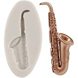 MINFEIDMS Moules en silicone en forme de saxophone   Instrument de musique   Thème de la musique   Pour décoration de gâteaux, cupcakes, pâte à sucre, pâte à sucre, pâte à sucre, argile polymère