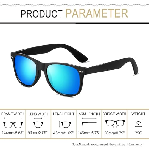 Image of Joopin Square Sunglasses Polarized UV400 Designer Sun Glasses Men Women | Oversized, Plastic Frame, Retro, Vintage, Unisex, Trendy Shades for Driving, Party, Fishing, Business, Costume