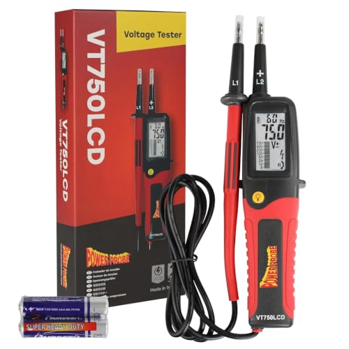 Image of Power Probe LCD Two-Pole Voltage Tester, 12V to 750V (PPVT750LCD)