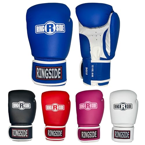 Ringside Striker Boxing Training Sparring Gloves, Large/X-Large, Blue/White
