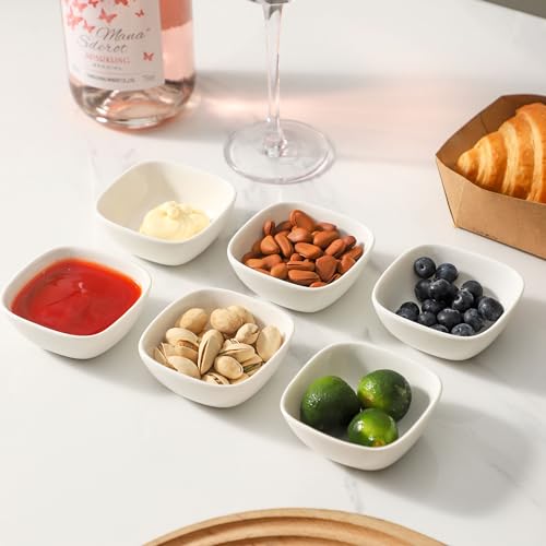 UIBFCWN Keramik-Dip-Schüssel-Set, 57 ml, 20 Stück, Sojasaucenschalen, Dip-Soßenschüsseln, quadratische Mini-Servierschale für Beilagen… – Ansicht 6