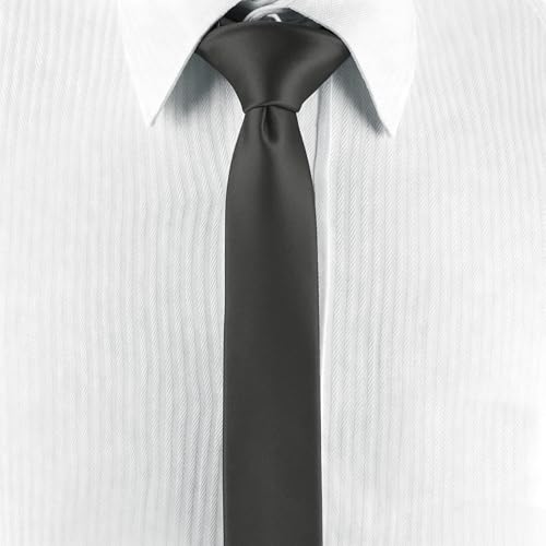 Image of Landisun Black Tie Men Women Solid Skinny Ties Slim Ties Satin Tie