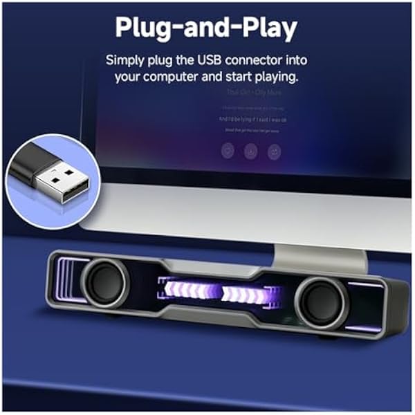 Мини компьютерные колонки мини саундбар USB сабвуфер Bluetooth 5.4 с микрофоном RGB подсветка для ПК ноутбук универсальность подключения черный