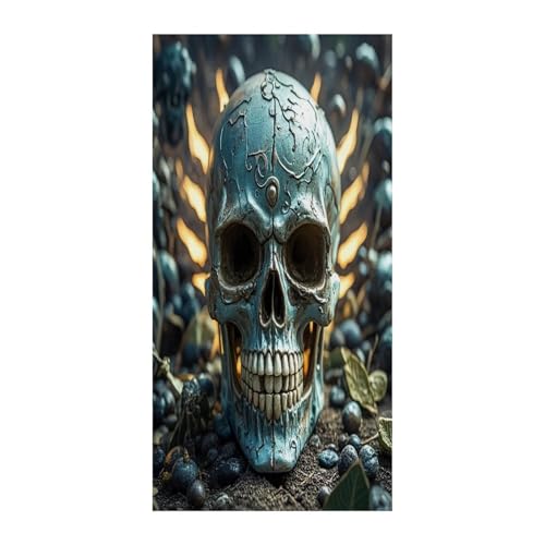 Cortina para puerta opaca con diseño de calavera para separar ambientes 2