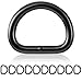 Produktbild Ganzoo © D - Ring Stahl | 10 Stück | 28mm Gurtmaß | Außen 50mm x 40mm | 6mm Material | Größe XL | Paracord Hundehalsband | Taschen - Herstellung | Rucksack-Riemen | Nicht-rostend | Farbe schwarz matt