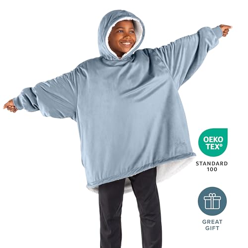 Image of Bare Home Wearable Blanket Hoodie - Soft Plush Sherpa - Warm and Cozy - Oversized Wearable Blanket