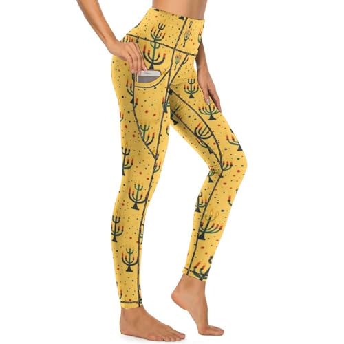 Legging yoga imprimé bougie taille haute gainante qui résout les soucis de transparence