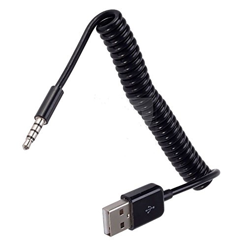 Fivetech US Cable 3.5mm AUX Audio Plug Jack to USB 2.0 Male Charge Cable Adapter Cord for ipod Hot