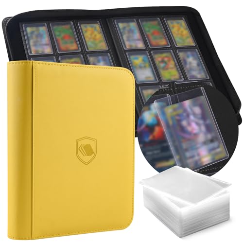 Image of Top Loader Binder 9 Pocket, Holds 360 Toploaders, 100 Toploaders INCLUDED | Toploader Binder for 3 inch x 4 inch Rigid Toploaders, Trading Card Binder for TCG, MTG, Sport Cards, PU Leather Cover, Side Loading