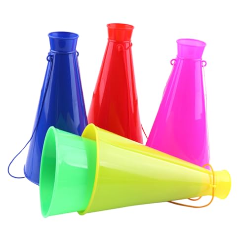 FUNNETOYU Cuernos de Animador 5 Piezas Multicolor para Eventos Deportivos y Fiestas, Generadores de Ruido, Juguetes Trompeta para Animar Partidos de Fútbol y Celebraciones