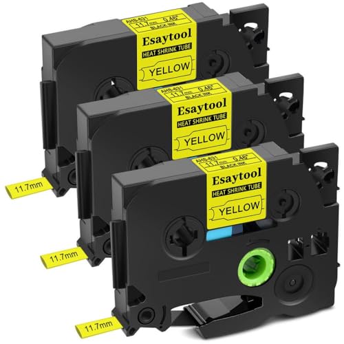 �M���k�e�[�v 3 5 8 10 �� Brotner Hse 231 HS 631 ���x���쐬���{�� PT P750W �v�����^�ƌ݊���(3PK Black on Yellow)