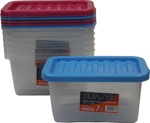 Preisvergleich Produktbild Heidrun 16816 6-er Set Aufbewahrungsboxen"Quasar", 7 Liter Volumen