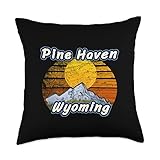 Pine Haven Wyoming Mountain Sunset Styled Throw Pillow