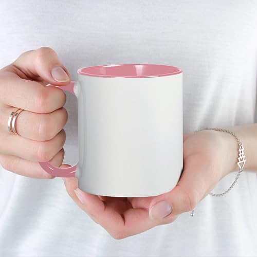 Mug de cerámica CafePress 11 oz blanco y rosa miniatura 5