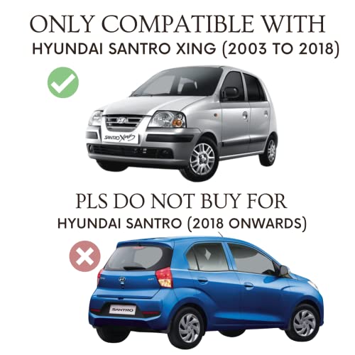 Image of Autofact Magnetic Car Sunshades Compatible with Hyundai Santro Xing (2003 to 2018) (Set of 4) - Easy Installation, UV Protection, Keeps Car Cool (Front 2 with Zippers, Rear 2 Without Zippers)