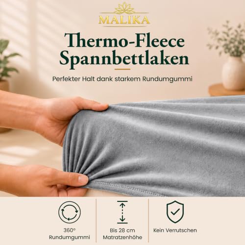 Malika® Winter Thermo Fleece Spannbettlaken, kuschelig weich Flausch Spannbetttuch, Betttuch Jersey flauschig Soft Plüsch Laken… – Ansicht 3