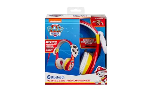 Image of Paw Patrol Marshall Bluetooth Headphones for Kids, Wireless Headphones | Volume Reduced and Built-in Microphone