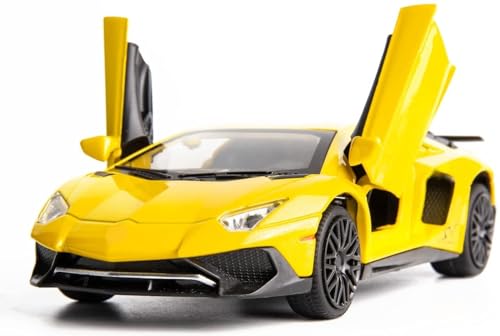 Image of New 1:32 LP750 Diecast Alloy Metal Pull Back Car with Openable Doors Music Sound and Light Vehicle Toy Car for Kids Boys (White)
