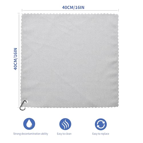 6 Pcs Golf Bag Towels,16" X 16",Microfiber Waffle Pattern for Golf Bags Towel for Men Women,Fishing,Golf Essentials Gifts with Carabiner Clip,Dish Cloth,Kitchen Clean Towels - Image 3