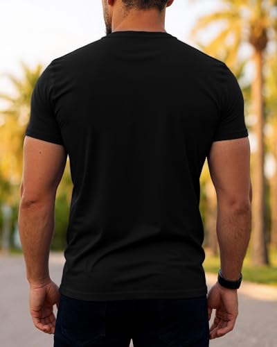 Men's V-Neck T-Shirt, Outdoor Solid Color, Casual Quick Dry Short Sleeve, Blue3