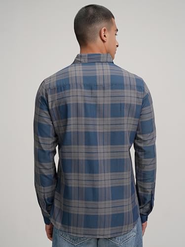 Image of Highlander Men's Slim Fit Check Shirt for Men | Checks Shirt | Long Sleeves | Regular Collar | Men Shirts | Shirts for Men