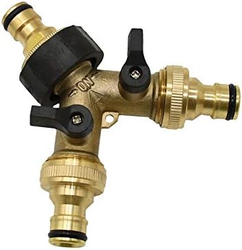 Pipe Fitting 1pcs Female 3/4" 2 Way Tap Water Splitter 5/8" Garden Tap Y Quick Connector Irrigation Valve Hose Pipe Adapter (Color : A)