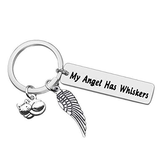 Dabihu Pet Memorial Gift Loss of Cat Keychain Sympathy Jewelry Has Whiskers Keyring In Memory of Cats Pet Sympathy Gift for Cat Lover Family Friends Remembrance Gifts