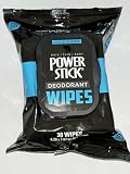 Power Stick® Deodorant Wipes, Cool Blue Water, 30 Count, Paraben Free, Alcohol Free, for Face and Body