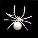 DREAMLANDSALES Victorian Style White Mother of Pearl Body and Micro Pave Head Spider Brooch Pin (White)