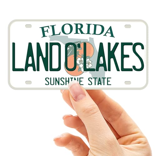 Florida Bumper Stickers for Car - Waterproof Vinyl FL Decals for Hydroflask, 10+ Cities (Land O' Lakes)