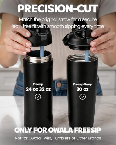 MIMORE Replacement Straws for Owala FreeSip 24oz 32oz Water Bottle, 10-Pack