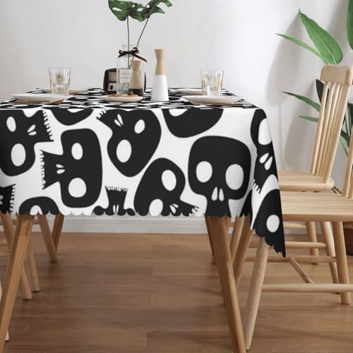 Nappe rectangle lavable tête de mort halloween fête repas salle à manger