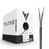 Voltive 16/2 Speaker Wire, Plenum CL3P, Black, 1000ft - 16AWG, 2 Conductors, Stranded Oxygen-Free Copper, UL Listed - V-1217-7