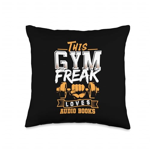 This Gym Freak Audio Books Throw Pillow