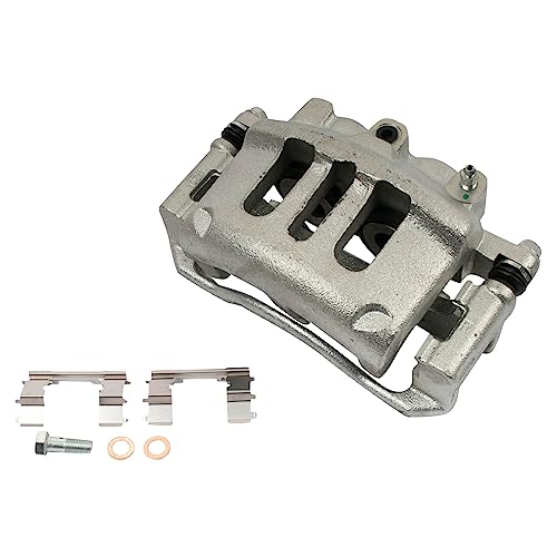 Image of TRQ Front Driver and Passenger Side Brake Caliper Set Caliper Brackets Hardware Compatible with 03-11 Ford Crown Victoria 03-11 Mercury Grand Marquis 03-11 Lincoln Town Car