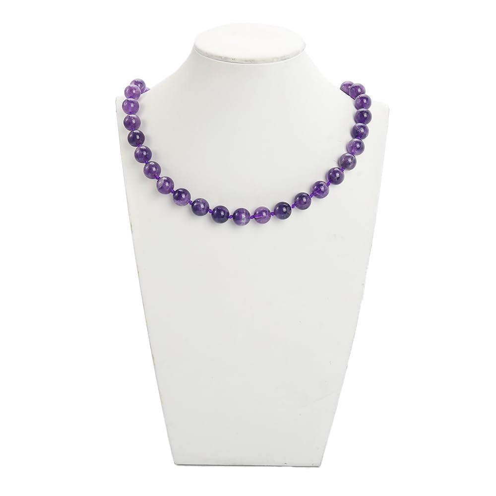 Treasure Bay Favolosa collana per ragazze, gemma di ametista naturale, 12 mm, (viola)