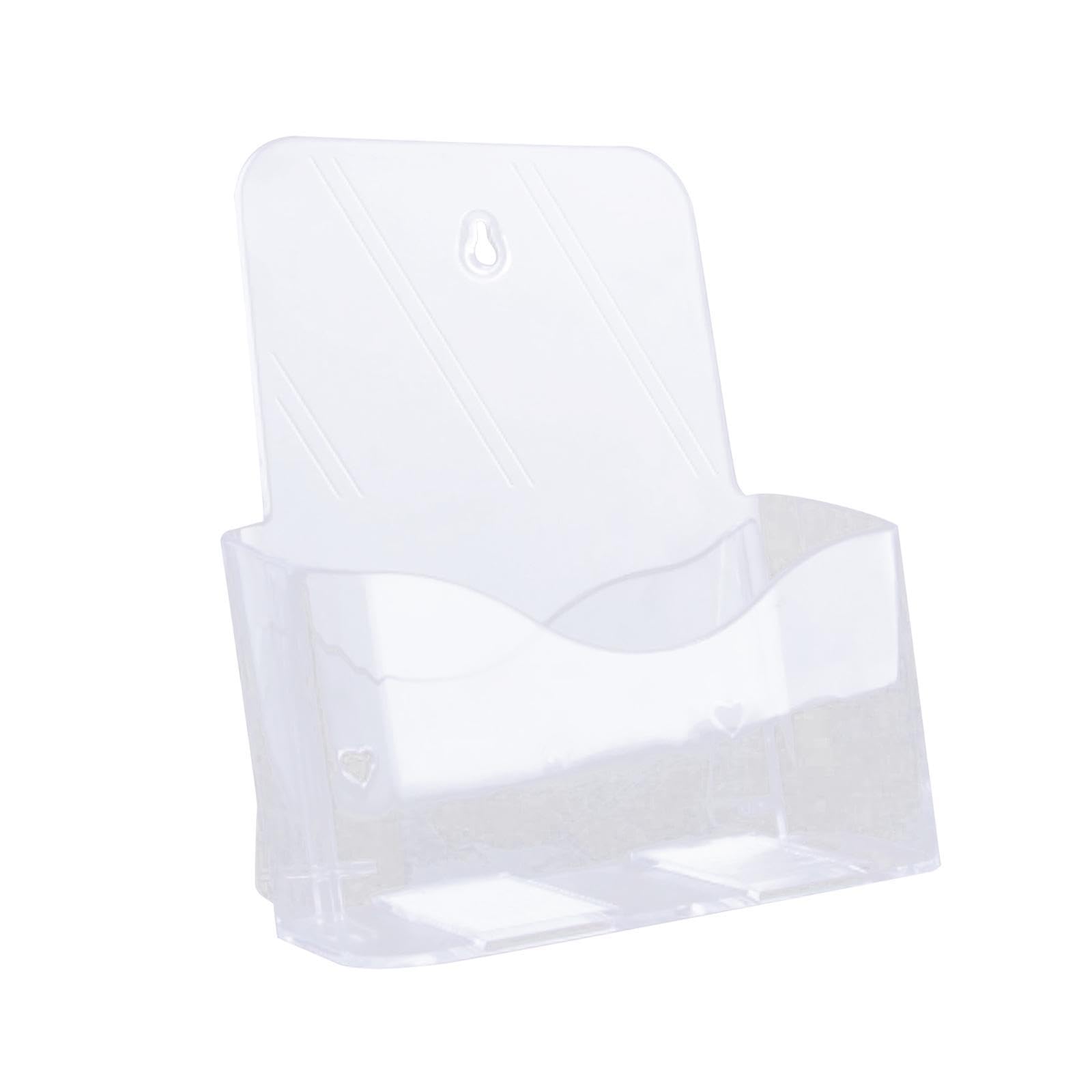 Zambuph Clear Acrylic Brochure Holder Slanted Back Non Slip Displaying Flyers Documents At Offices Schools Papers Countertop Organizer Exhibition Office A5 1 Tier