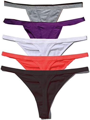 5 Pack Zofirao Women’s Multicolored Panties Cotton Spandex Thongs Underwear G-strings