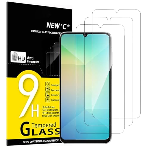 NEW'C 3 Pack Designed for Samsung Galaxy A06 Screen Protector Tempered Glass,Case Friendly Ultra Resistant