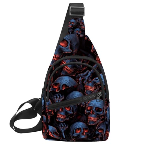 Riñonera cruzada de calavera con correa ajustable para entrenamiento
