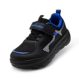 Boys Girls Kids Orthopedic Wide Toe Box Walking Shoes: Plantar Fasciitis Neuropathy Heel Pain Relief Running Shoes, Lightweight Orthotic Outdoor Hook and Loop Sneakers Black Little Kid 13