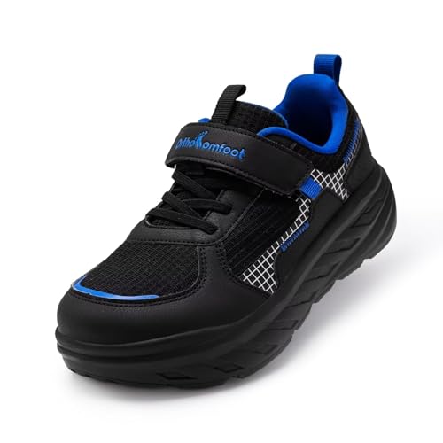 Boys Girls Kids Orthopedic Wide Toe Box Walking Shoes: Arch Support High Arch Orthotic Plantar Fasciitis Running Sneakers