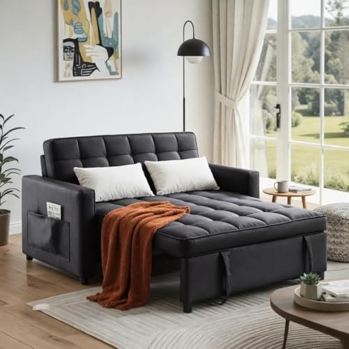 Trygoal Leather Sleeper Sofa Bed