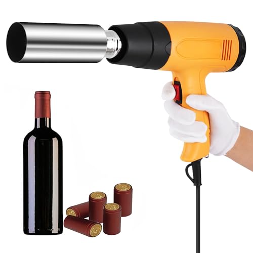 PVC-Kapsel-Schrumpfer, verstellbare Weinflaschenverschlussmaschine, 40-600 ℃ Schrumpfpistole, 1600 W für PVC-PP-POF-Kapseln